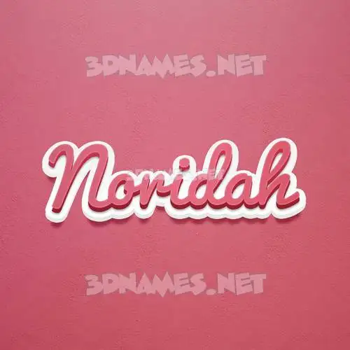 noridah in Red Scribble style - 3D name wallpaper