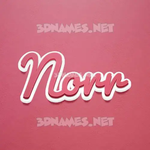 norr in Red Scribble style - 3D name wallpaper