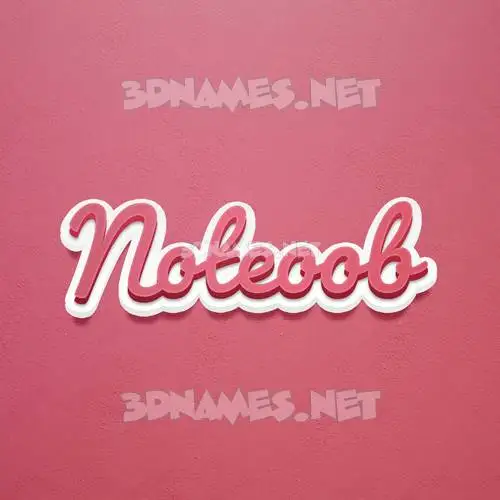 noteoob in Red Scribble style - 3D name wallpaper