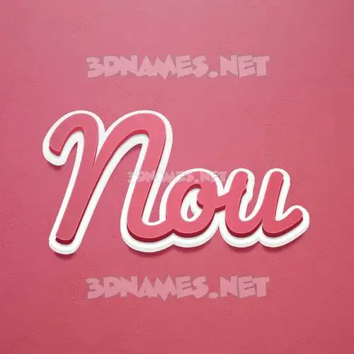 nou in Red Scribble style - 3D name wallpaper