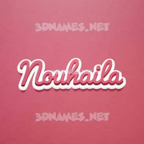 nouhaila in Red Scribble style - 3D name wallpaper