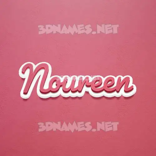 noureen in Red Scribble style - 3D name wallpaper