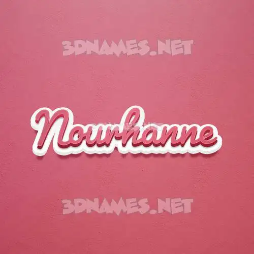 nourhanne in Red Scribble style - 3D name wallpaper