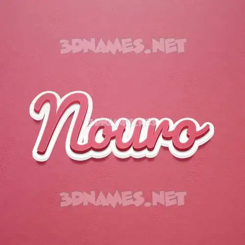 nouro in Red Scribble style - 3D name wallpaper