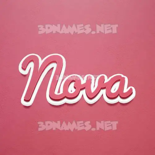 nova in Red Scribble style - 3D name wallpaper