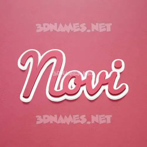 novi in Red Scribble style - 3D name wallpaper