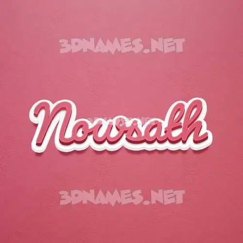 nowsath in Red Scribble style - 3D name wallpaper