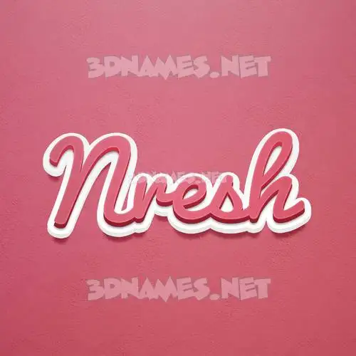nresh in Red Scribble style - 3D name wallpaper