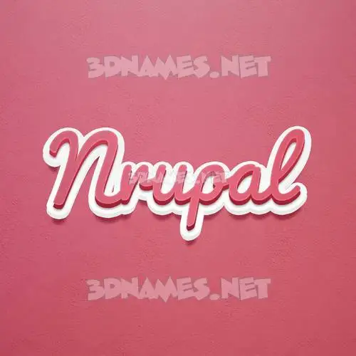 nrupal in Red Scribble style - 3D name wallpaper