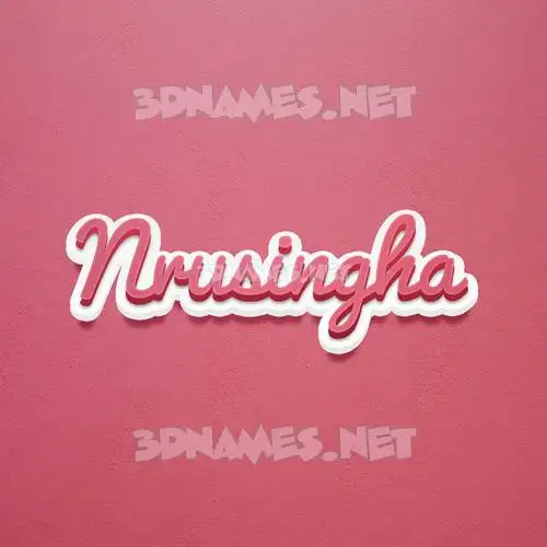 nrusingha in Red Scribble style - 3D name wallpaper