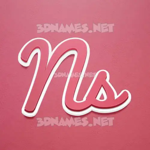 ns in Red Scribble style - 3D name wallpaper ns in Red Scribble style - 3D name wallpaper