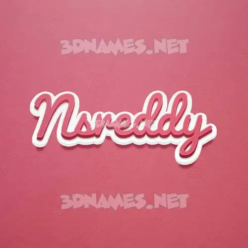 nsreddy in Red Scribble style - 3D name wallpaper