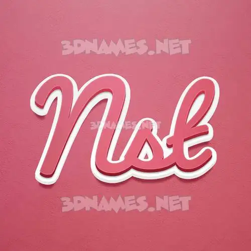 nst in Red Scribble style - 3D name wallpaper