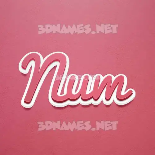 num in Red Scribble style - 3D name wallpaper