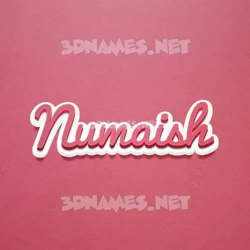 numaish in Red Scribble style - 3D name wallpaper