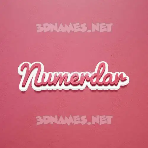 numerdar in Red Scribble style - 3D name wallpaper