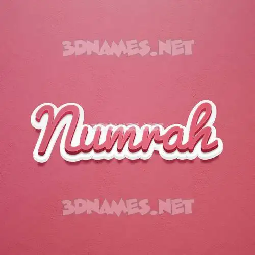 numrah in Red Scribble style - 3D name wallpaper