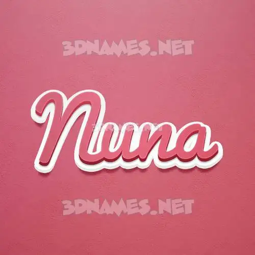 nuna in Red Scribble style - 3D name wallpaper