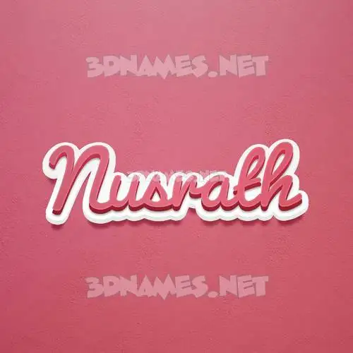 nusrath in Red Scribble style - 3D name wallpaper