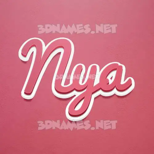 nya in Red Scribble style - 3D name wallpaper