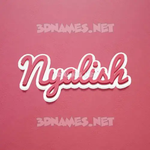 nyalish in Red Scribble style - 3D name wallpaper nyalish in Red Scribble style - 3D name wallpaper