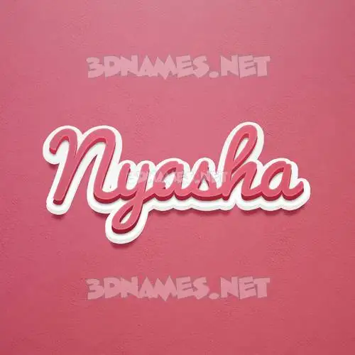nyasha in Red Scribble style - 3D name wallpaper