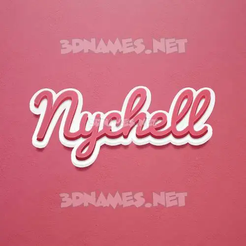 nychell in Red Scribble style - 3D name wallpaper