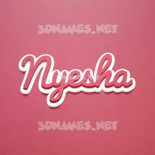 nyesha in Red Scribble style - 3D name wallpaper