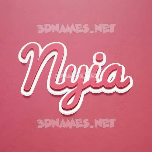 nyia in Red Scribble style - 3D name wallpaper