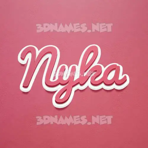 nyka in Red Scribble style - 3D name wallpaper