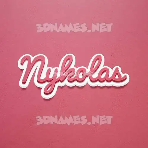 nykolas in Red Scribble style - 3D name wallpaper