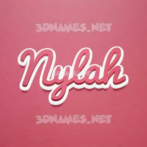 nylah in Red Scribble style - 3D name wallpaper