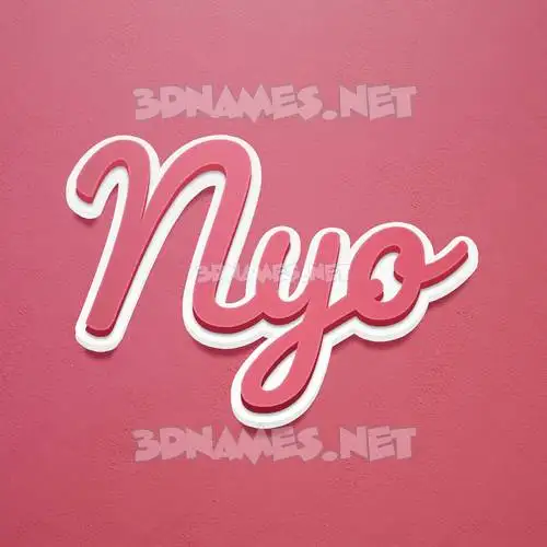 nyo in Red Scribble style - 3D name wallpaper
