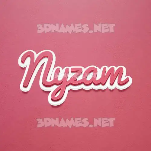 nyzam in Red Scribble style - 3D name wallpaper