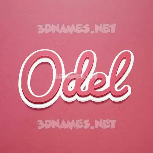 odel in Red Scribble style - 3D name wallpaper