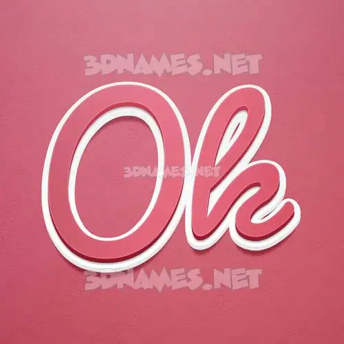 ok in Red Scribble style - 3D name wallpaper ok in Red Scribble style - 3D name wallpaper