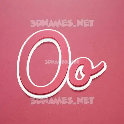 oo in Red Scribble style - 3D name wallpaper