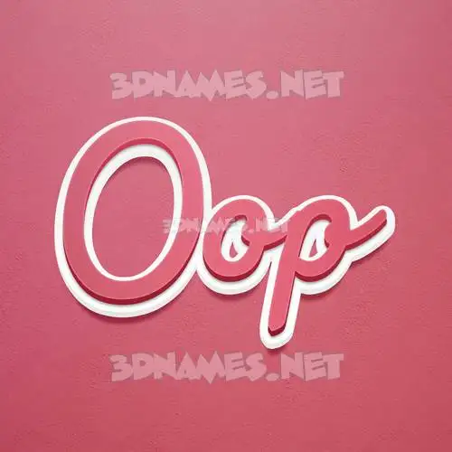 oop in Red Scribble style - 3D name wallpaper