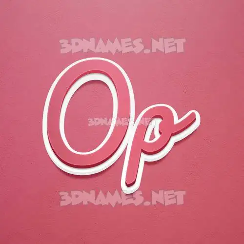op in Red Scribble style - 3D name wallpaper