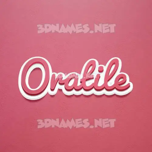 oratile in Red Scribble style - 3D name wallpaper