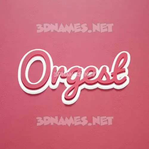 orgest in Red Scribble style - 3D name wallpaper