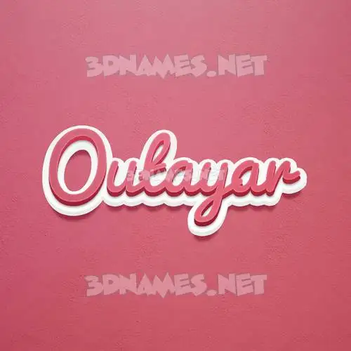 outayar in Red Scribble style - 3D name wallpaper