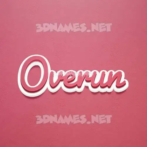 overun in Red Scribble style - 3D name wallpaper overun in Red Scribble style - 3D name wallpaper
