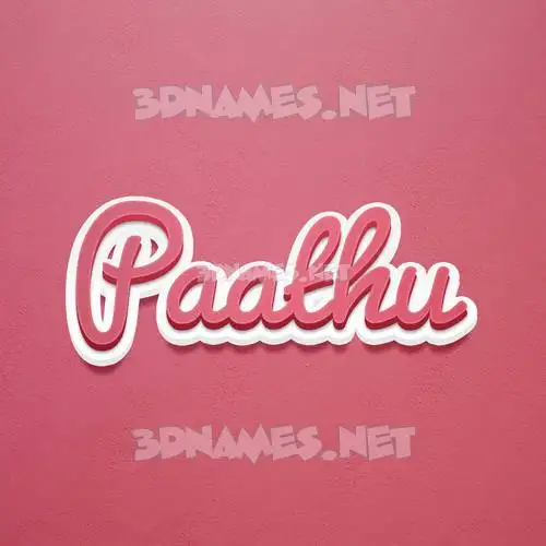 paathu in Red Scribble style - 3D name wallpaper