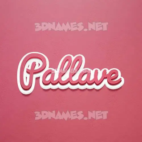 pallave in Red Scribble style - 3D name wallpaper