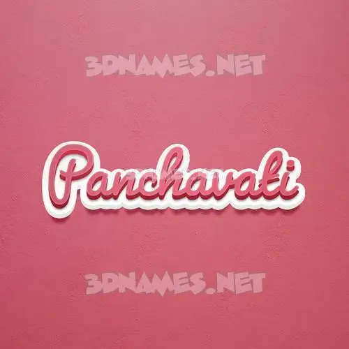 panchavati in Red Scribble style - 3D name wallpaper