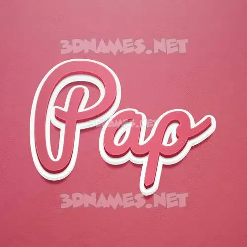 pap in Red Scribble style - 3D name wallpaper