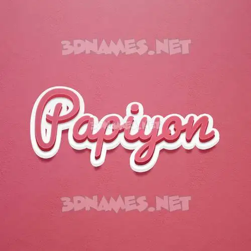 papiyon in Red Scribble style - 3D name wallpaper