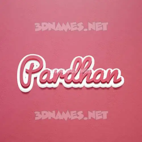 pardhan in Red Scribble style - 3D name wallpaper