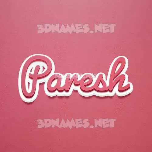 paresh in Red Scribble style - 3D name wallpaper